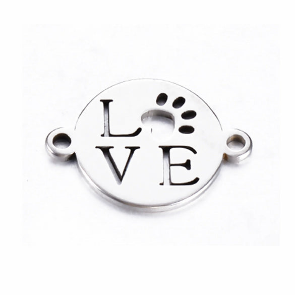 Stainless Steel Dog Claw Cat Claw Letter Love Jewelry Accessories Electroplated Bracelet Necklace
