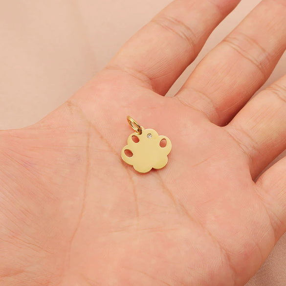 Stainless Steel Dog Claw Cat Claw Pendant Hanging Ring Pet Jewelry Accessories With Electroplating And Minimalist Animal Style