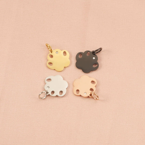 Stainless Steel Dog Claw Cat Claw Pendant Hanging Ring Pet Jewelry Accessories With Electroplating And Minimalist Animal Style