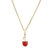 Stainless Steel Dopamine Necklace With Geometric Drop Shape Strawberry Ice Cream Shell Love And Small Fish Pendant Electroplating Design