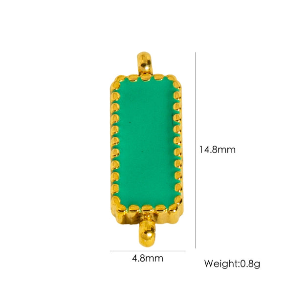 Stainless Steel Double Hanging Enamel Long Strip Geometric Oil Dropping Bracelet Pendant Jewelry Accessories