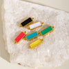 Stainless Steel Double Hanging Enamel Long Strip Geometric Oil Dropping Bracelet Pendant Jewelry Accessories