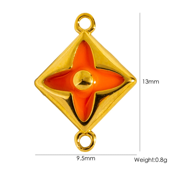 Stainless Steel Double Hanging Pendant Bracelet Necklace Accessories With Geometric Style And Oil Dropping Diamond Electroplating Treatment