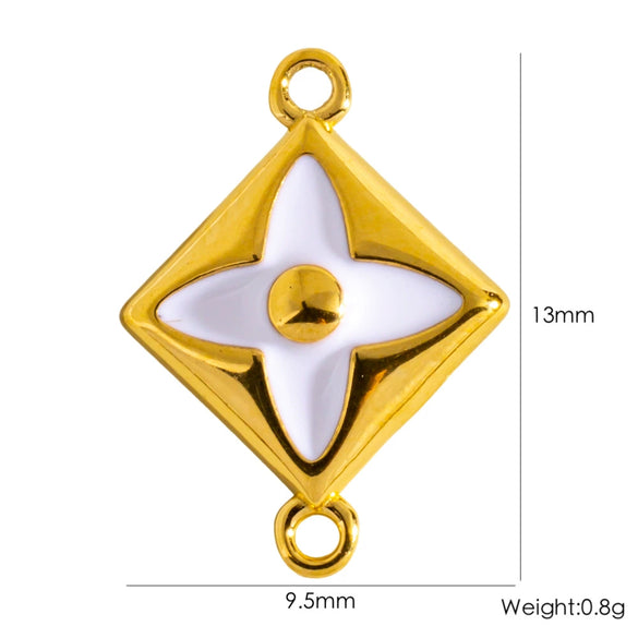 Stainless Steel Double Hanging Pendant Bracelet Necklace Accessories With Geometric Style And Oil Dropping Diamond Electroplating Treatment