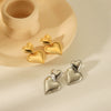 Stainless Steel Double Heart Geometric Electroplated Women's Earrings