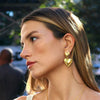 Stainless Steel Double Heart Geometric Electroplated Women's Earrings