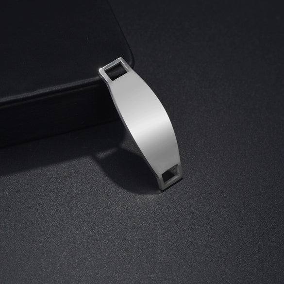 Stainless Steel Double Hole Curved Rectangular Tag Electroplated Diy Bracelet Jewelry Accessories