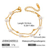 Stainless Steel Doublelayer Beaded Pearl Geometric Style Electroplated Women's Bracelet