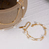 Stainless Steel Doublelayer Beaded Pearl Geometric Style Electroplated Women's Bracelet