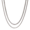 Stainless Steel Doublelayer Necklace Jewelry With Geometric Pattern And Electroplating For Women