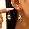 Stainless Steel Dripping Oil Christmas Holiday Earrings For Women With Snowflake And Christmas Tree Designs