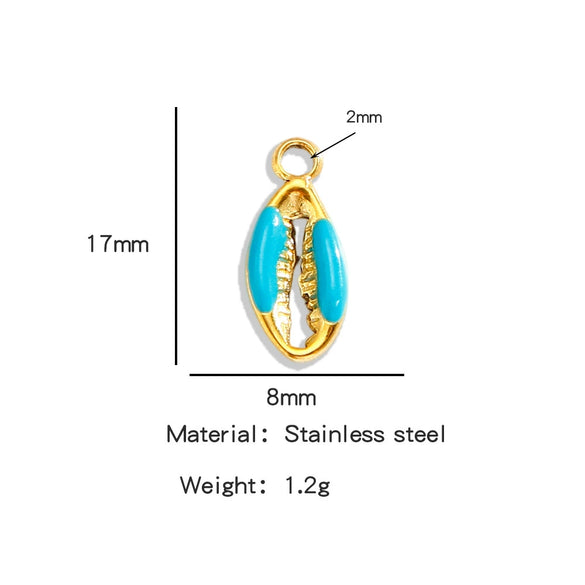 Stainless Steel Dripping Oil Goldplated Conch Shell Starfish Diy Jewelry Accessories Bracelet Earrings Pendant Handmade Small Pendant