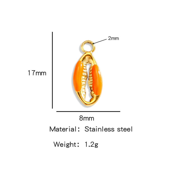 Stainless Steel Dripping Oil Goldplated Conch Shell Starfish Diy Jewelry Accessories Bracelet Earrings Pendant Handmade Small Pendant