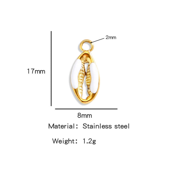 Stainless Steel Dripping Oil Goldplated Conch Shell Starfish Diy Jewelry Accessories Bracelet Earrings Pendant Handmade Small Pendant