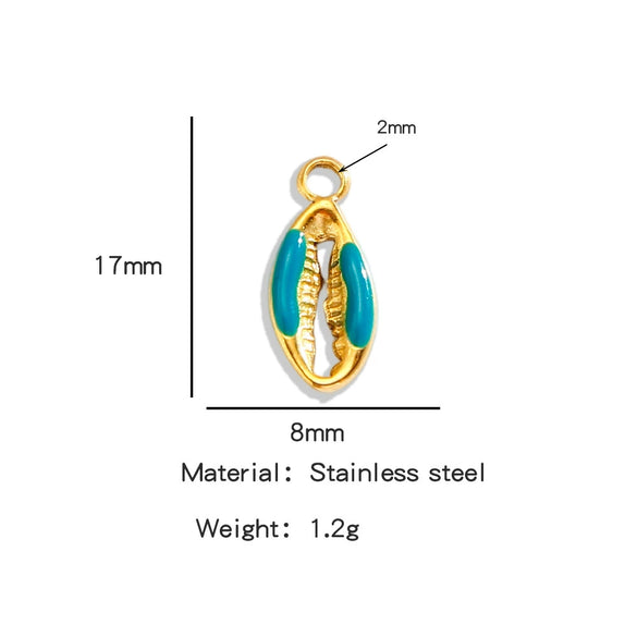 Stainless Steel Dripping Oil Goldplated Conch Shell Starfish Diy Jewelry Accessories Bracelet Earrings Pendant Handmade Small Pendant