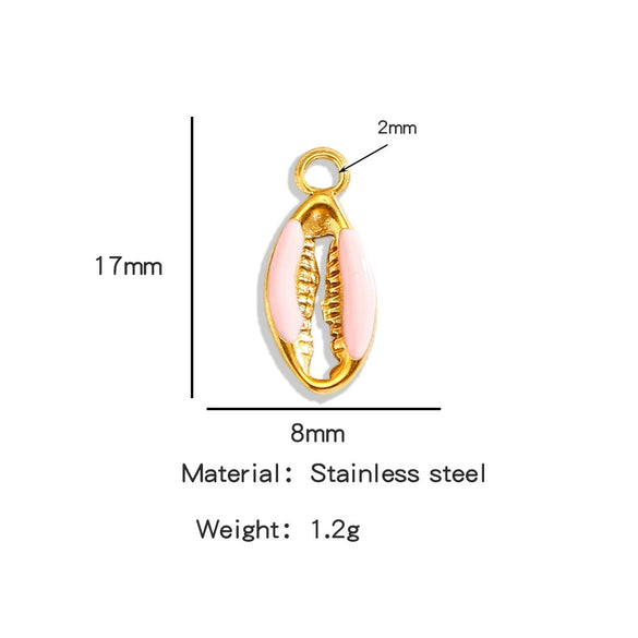 Stainless Steel Dripping Oil Goldplated Conch Shell Starfish Diy Jewelry Accessories Bracelet Earrings Pendant Handmade Small Pendant