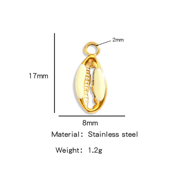 Stainless Steel Dripping Oil Goldplated Conch Shell Starfish Diy Jewelry Accessories Bracelet Earrings Pendant Handmade Small Pendant