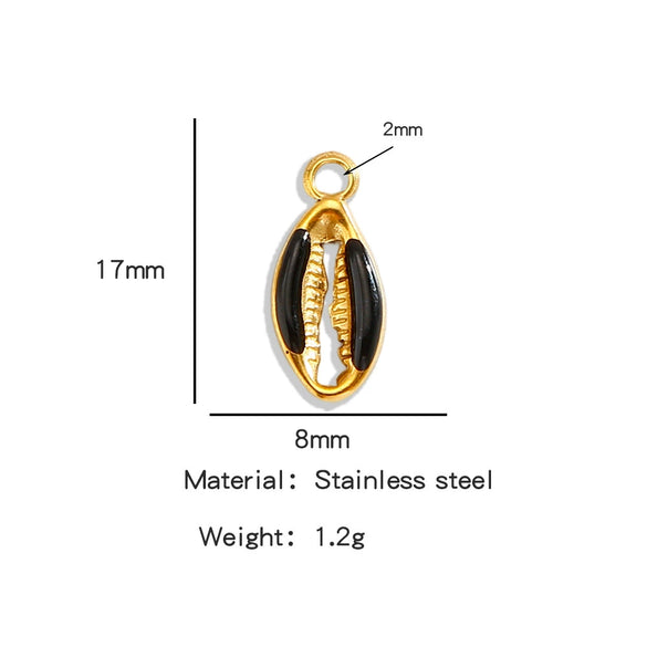 Stainless Steel Dripping Oil Goldplated Conch Shell Starfish Diy Jewelry Accessories Bracelet Earrings Pendant Handmade Small Pendant