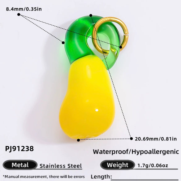 Stainless Steel Dripping Oil Pastoral Style Fruit Food Jewelry Accessories Bracelet Necklace Pendant