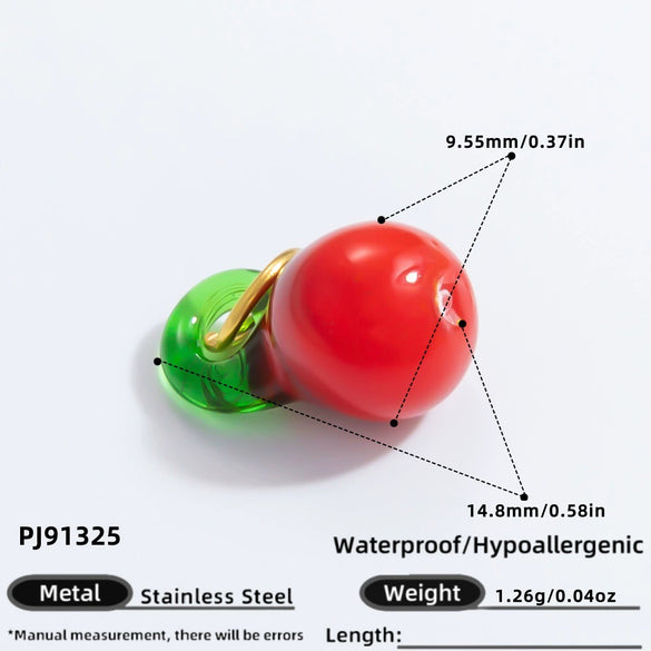 Stainless Steel Dripping Oil Pastoral Style Fruit Food Jewelry Accessories Bracelet Necklace Pendant