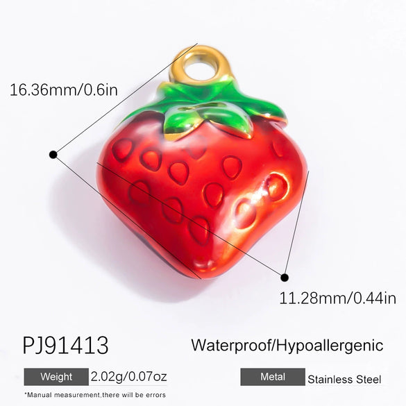 Stainless Steel Dripping Oil Pastoral Style Fruit Food Jewelry Accessories Bracelet Necklace Pendant