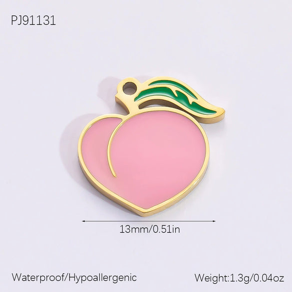 Stainless Steel Dripping Oil Pastoral Style Fruit Food Jewelry Accessories Bracelet Necklace Pendant