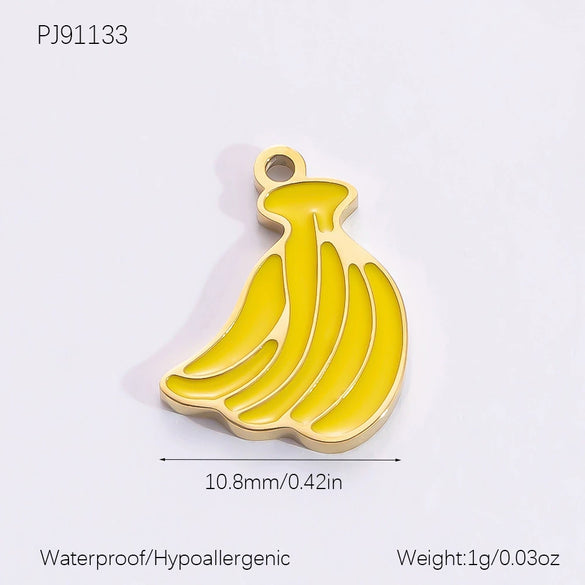 Stainless Steel Dripping Oil Pastoral Style Fruit Food Jewelry Accessories Bracelet Necklace Pendant
