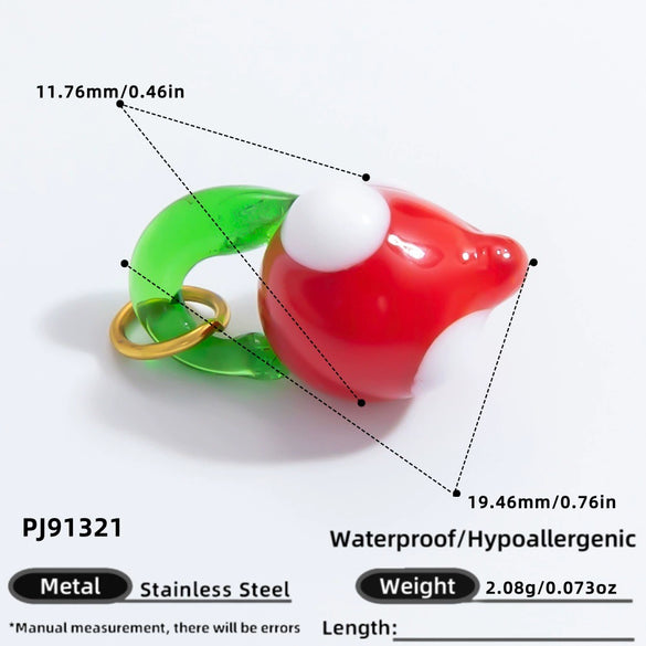 Stainless Steel Dripping Oil Pastoral Style Fruit Food Jewelry Accessories Bracelet Necklace Pendant