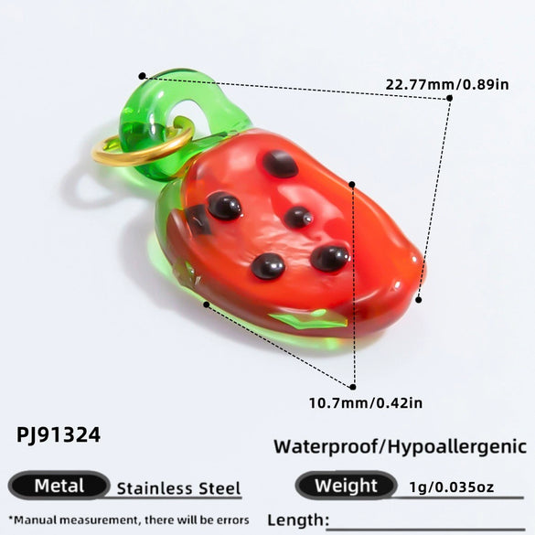 Stainless Steel Dripping Oil Pastoral Style Fruit Food Jewelry Accessories Bracelet Necklace Pendant