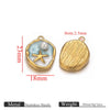Stainless Steel Dripping Oil Round Square Flower Pendant Jewelry Accessories