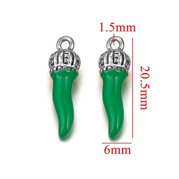 Stainless Steel Dripping Oil Three Dimensional Pepper Pendant Jewelry Earrings Luggage Pendant Diy Handmade