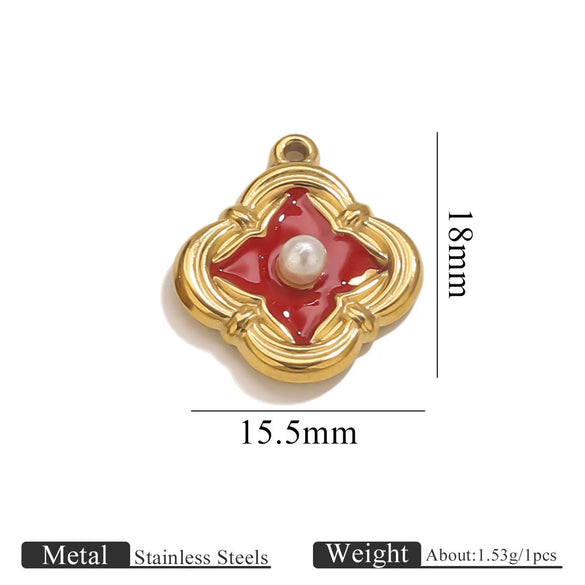 Stainless Steel Dripping Oil Turtle Strawberry Crab Jewelry Pendant