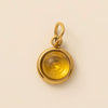 Stainless Steel Drop And Star Shape Zirconium Birthstone Pendant Necklace With Vacuum Electroplated 18K Gold Color