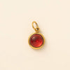 Stainless Steel Drop And Star Shape Zirconium Birthstone Pendant Necklace With Vacuum Electroplated 18K Gold Color