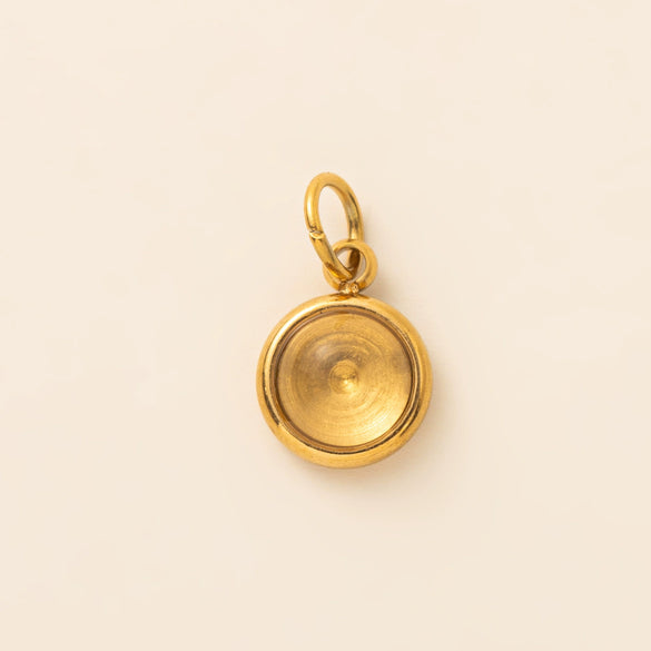 Stainless Steel Drop And Star Shape Zirconium Birthstone Pendant Necklace With Vacuum Electroplated 18K Gold Color