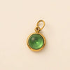 Stainless Steel Drop And Star Shape Zirconium Birthstone Pendant Necklace With Vacuum Electroplated 18K Gold Color