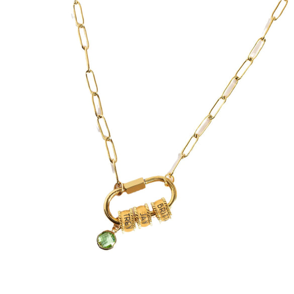Stainless Steel Drop And Star Shape Zirconium Birthstone Pendant Necklace With Vacuum Electroplated 18K Gold Color