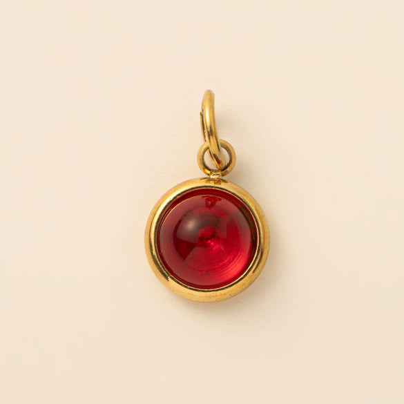 Stainless Steel Drop And Star Shape Zirconium Birthstone Pendant Necklace With Vacuum Electroplated 18K Gold Color
