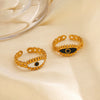 Stainless Steel Drop Oil Eye Ring With Electroplating For Ladies