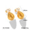 Stainless Steel Drop Shape Geometric Electroplated Women's Pearl Earrings