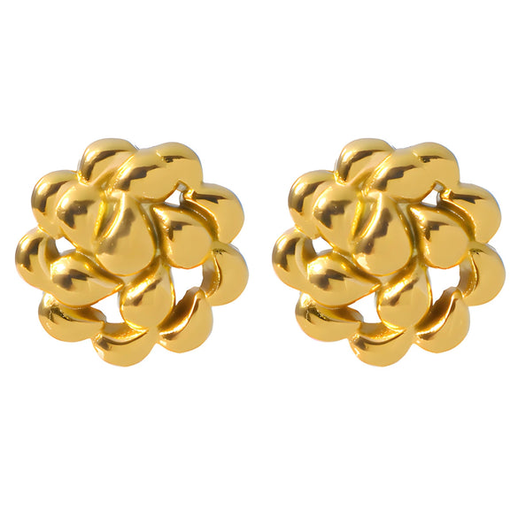 Stainless Steel Drop Shape Hollow Rotating Electroplated Women's Earrings