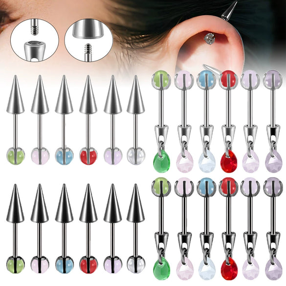 Stainless Steel Drop Shape Pendant Piercing Jewelry Electroplated Fashion Unisex