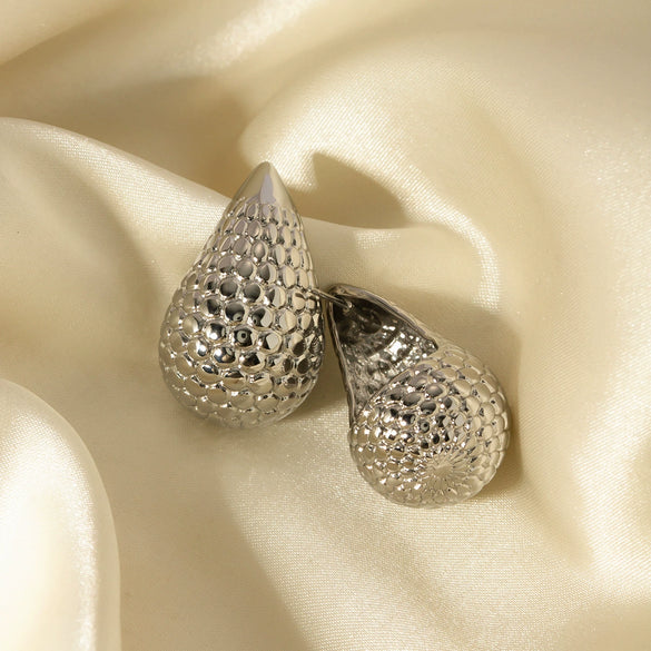 Stainless Steel Dropshaped Electroplated Normcore Style Earrings