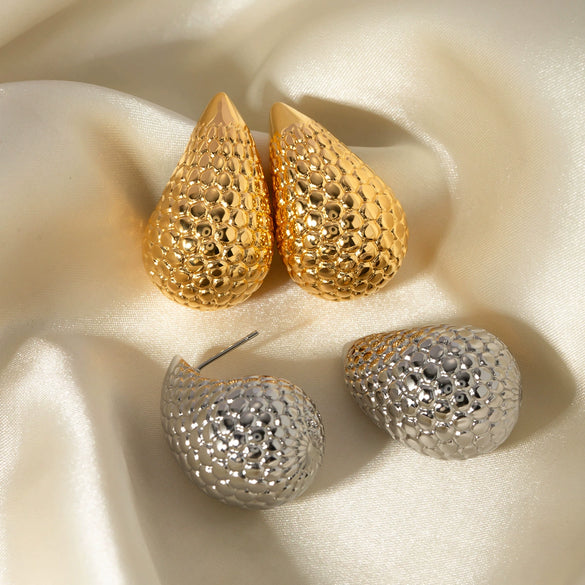 Stainless Steel Dropshaped Electroplated Normcore Style Earrings