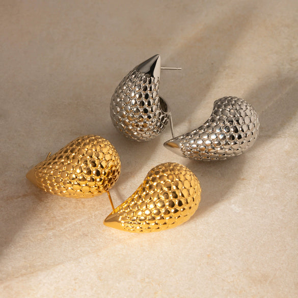 Stainless Steel Dropshaped Electroplated Normcore Style Earrings