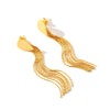 Stainless Steel Dropshaped Geometric Earrings With Electroplating Long Chain Tassel Fashionable And Highend Women's