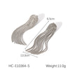 Stainless Steel Dropshaped Geometric Earrings With Electroplating Long Chain Tassel Fashionable And Highend Women's