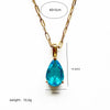 Stainless Steel Dropshaped Twelve Constellation Mixed Gem Inlay Ochain Necklace With Electroplating