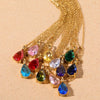 Stainless Steel Dropshaped Twelve Constellation Mixed Gem Inlay Ochain Necklace With Electroplating