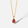 Stainless Steel Dropshaped Twelve Constellation Mixed Gem Inlay Ochain Necklace With Electroplating